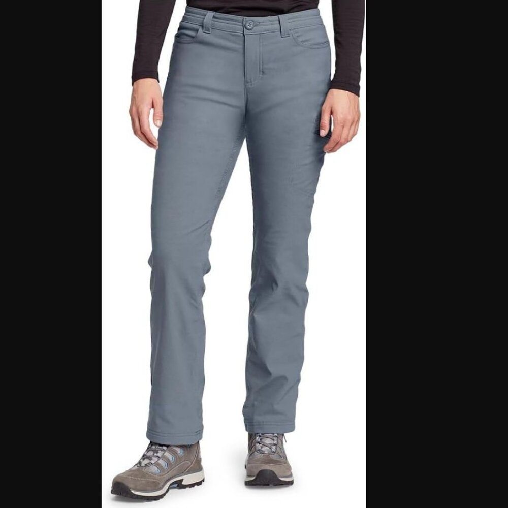 Eddie Bauer Adventure Snow Pants Gray Winter Fall Cold Fleece Lined Plus Size 16
